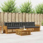 vidaXL Ensemble de canapés d'extérieur 5 Pièces Naturel et Anthracite