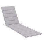 vidaXL Chaises longues 2 Pièces avec coussin gris Bois de teck solide