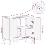 vidaXL Cabinet sous lavabo de salle de bain Marron miel avec détails dorés