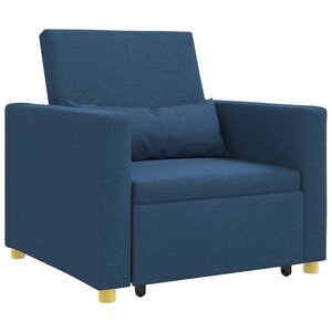 vidaXL Canapé-lit escamotable simple Bleu 90 x 165 x 87 cm tissu