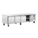 Soubassement réfrigéré professionnel positif  4 portes - 420 l - polar - r600a - acier inoxydable4420pleine/battante 2230x700x650mm