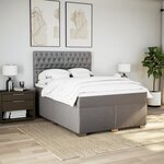 vidaXL Sommier à lattes de lit avec matelas Taupe 160x200 cm Tissu