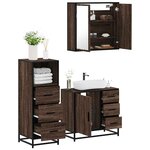 vidaXL Ensemble de meubles de salle de bain 3 Pièces Chêne marron