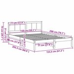 vidaXL Cadre de lit Marron 150 x 200 cm Bois de pin massif