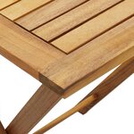 vidaXL Ensemble de bistro pliable 3 Pièces et coussins bois acacia solide