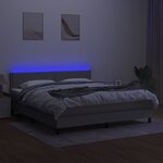 vidaXL Sommier à lattes de lit et matelas et LED Gris clair 180x200 cm