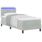 vidaXL Lit à ressort LED avec matelas Gris clair 80 x 200 cm Velours