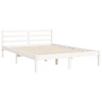 vidaXL Cadre de lit sans matelas blanc 140x200 cm bois massif