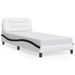 vidaXL Cadre de lit sans matelas Hvar blanc et noir 80x200 cm similicuir