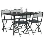 vidaXL Ensemble de meubles d'extérieur 5 Pièces Anthracite Fer et Acier