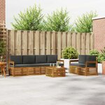 vidaXL Ensemble de canapés d'extérieur 7 pc Naturel et Anthracite