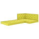 vidaXL Coussins de plancher de palette lot de 4 Vert pomme Coton
