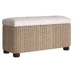 Banc banquette de rangement avec coussin gris 69 cm quenouille 02_0010802