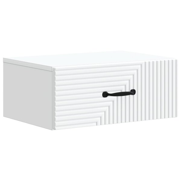 vidaXL Cabinet de chevet mural avec tiroir Blanc 49 x 34 5 x 20 cm