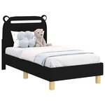 vidaXL Cadre de lit pour tout-petit avec tête de lit Noir 70 x 140 cm