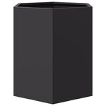 vidaXL Jardinières 2 Pièces noir hexagone 46x40x45 cm acier