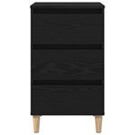 Table de chevet vidaXL avec pieds en bois chêne noir 40x35x69 cm