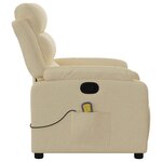 vidaXL Fauteuil de massage inclinable Crème Tissu