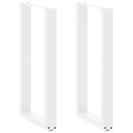 vidaXL Pieds de table de bar en U 2 pièces blanc 40 x (90-91) cm acier