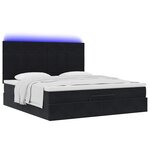 VidaXL Cadre de lit ottoman avec matelas noir 180x200cm velours