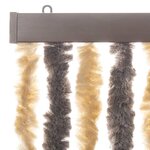 vidaXL Rideau anti-mouches marron foncé et beige 56x185 cm chenille