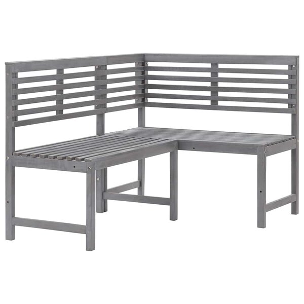 vidaXL Banc d'angle de jardin Gris 140 cm Bois solide d'acacia