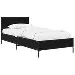 vidaXL Cadre de lit avec tête de lit Chêne noir 80 x 200 cm