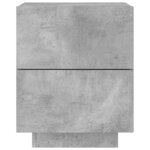 vidaXL Armoires de chevet et lumières LED 2 Pièces gris béton