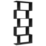 vidaXL Étagère séparatrice de pièce à 5 niveaux noir 70x24x161 cm