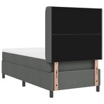 Lit à ressorts vidaXL avec matelas gris foncé 100x200 cm en tissu