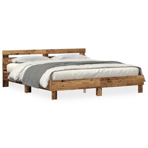 vidaXL Cadre de lit en pin Bois ancien Bois de pin massif 180 x 200 cm