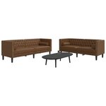 vidaXL Ensemble de canapé Chesterfield et traversins 2 Pièces marron