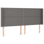 vidaXL Tête de lit avec oreilles Gris 163x16x118/128 cm Similicuir