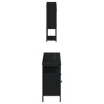 vidaXL Ensemble de meubles salle de bain 3 Pièces noir bois d'ingénierie