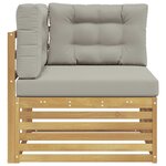 vidaXL Canapé d'angle extérieur Bois d'Acacia Massif Blanc
