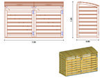 Cache-poubelle double "Sarny" - 150 X 80 X  120 CM