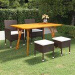 vidaXL Ensemble de salle à manger de jardin 5 Pièces Marron