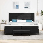 vidaXL Lit à ressorts avec matelas Noir 200 x 200 cm tissu