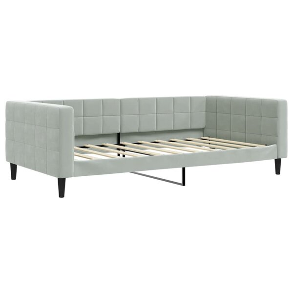 vidaXL Lit de jour gris clair 100x190 cm velours