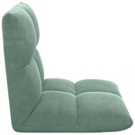 vidaXL Fauteuil de sol ajustable Vert Mer Velours