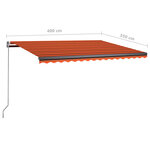 vidaXL Auvent automatique sur pied 400x350 cm Orange/marron