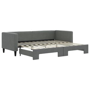 vidaXL Lit de jour avec gigogne sans matelas gris foncé 80x200 cm