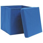 vidaXL Boîtes de rangement avec couvercles 10 Pièces 28x28x28 cm Bleu