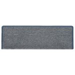 vidaXL Tapis d'escalier 15 pièces 65 x 21 x 4 cm Gris clair et bleu Bord rectangulaire