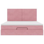 vidaXL Cadre de lit ottoman avec matelas rose 180x200 cm velours