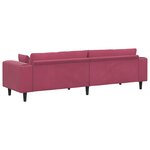 vidaXL Canapé en velours avec coussin avec oreiller Bordeaux 208 cm Velours