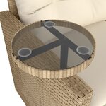 vidaXL Salon de jardin avec coussins 3 Pièces beige résine tressée