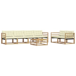 vidaXL Ensemble de canapés d'extérieur 7 pc Blanc et crème
