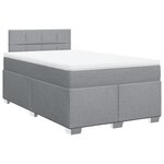 vidaXL Sommier à lattes de lit et matelas gris clair 120x190 cm tissu