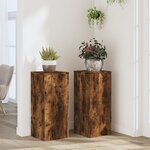 vidaXL Supports pour plantes 2 Pièces chêne fumé bois d'ingénierie